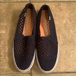 Women’s Navy Keds Slip Ons
